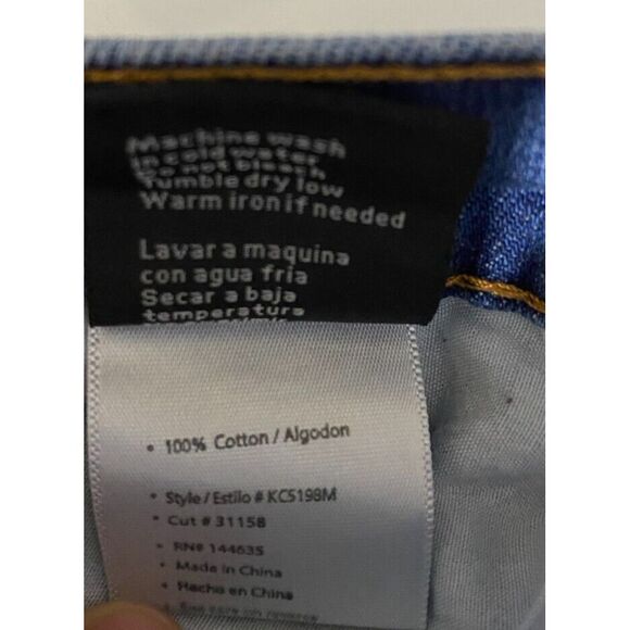 KanCan Jeans Womens 5/26 High Rise Distressed Mom Denim‎ Blue Elastic Waist - Picture 14 of 15